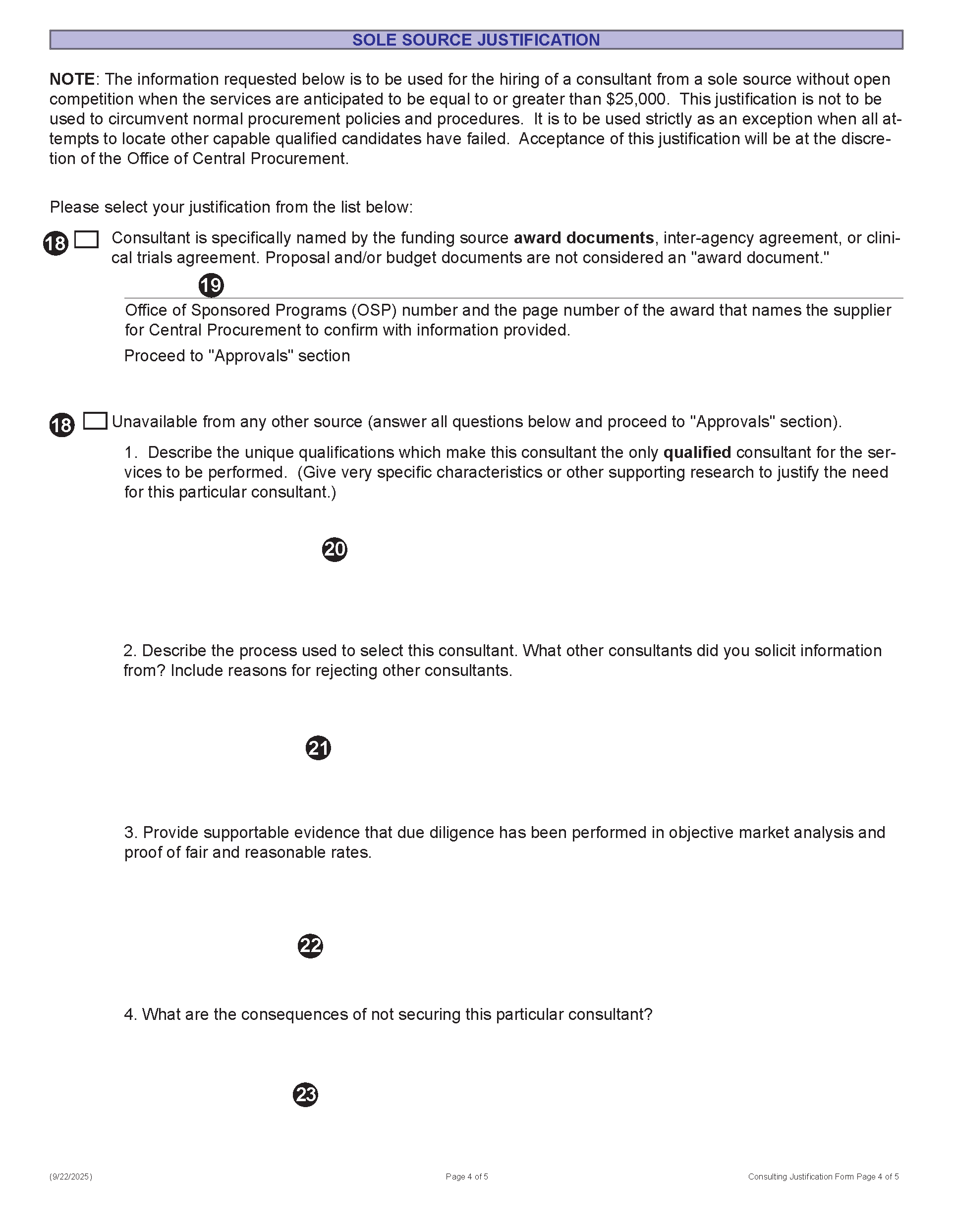 Image of Consulting Justification Form (Page 4)